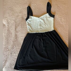 BeBop Black and White Sleeveless Fit-and-Flare Dress